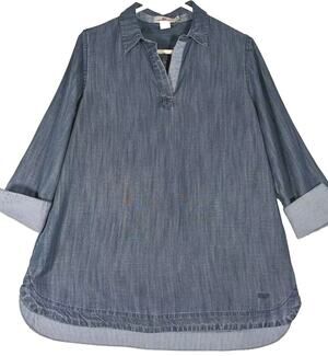 Vineyard Vines Women's Chambray Tunic Casual Top Sz 6 Bust 39" See Photos Meas